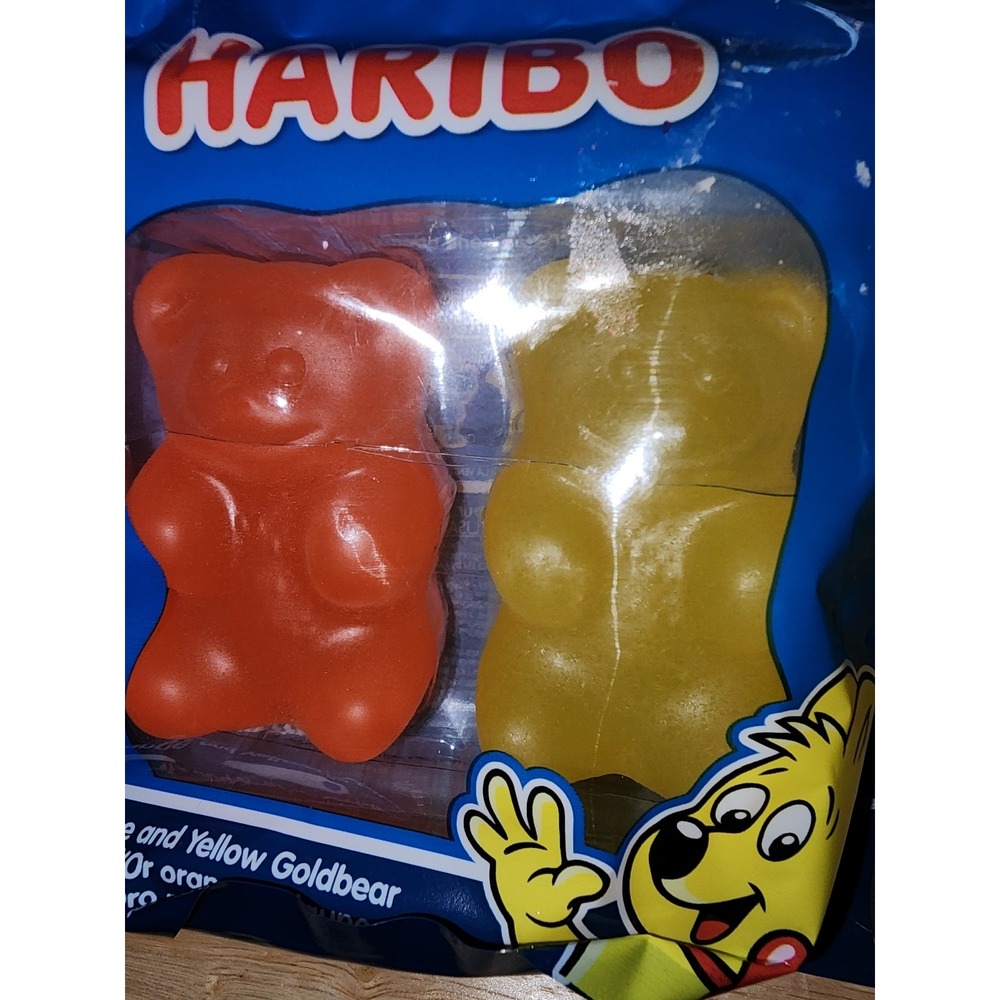 Haribo gummy Orange and Yellow Goldbear collectible‎ figures NIP